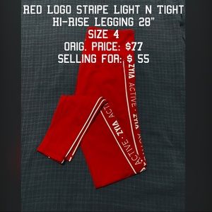 Zyia Red Logo Striped Light n’ Tights Hi-Rise 28”